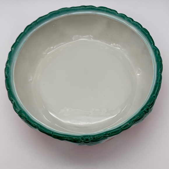 Vintage Mid Century 1950’s Majolica Salad Fruit Serving Bowl With 16 Oz Pitcher - Picture 5 of 16